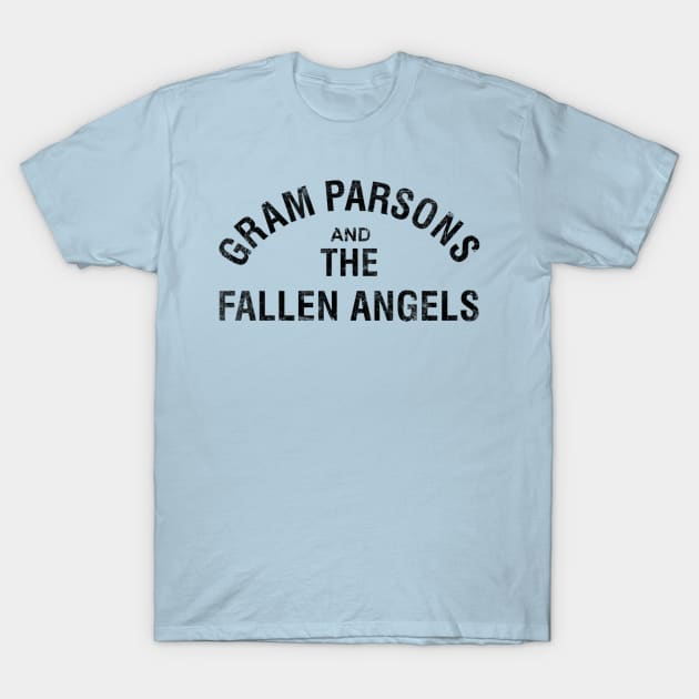 Gram Parsons and the Fallen Angels (black) - distressed T-Shirt by Joada